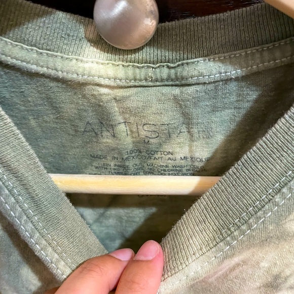 OLIVE/SAGE GREEN TIE DYED SHIRT - Picture 2 of 3